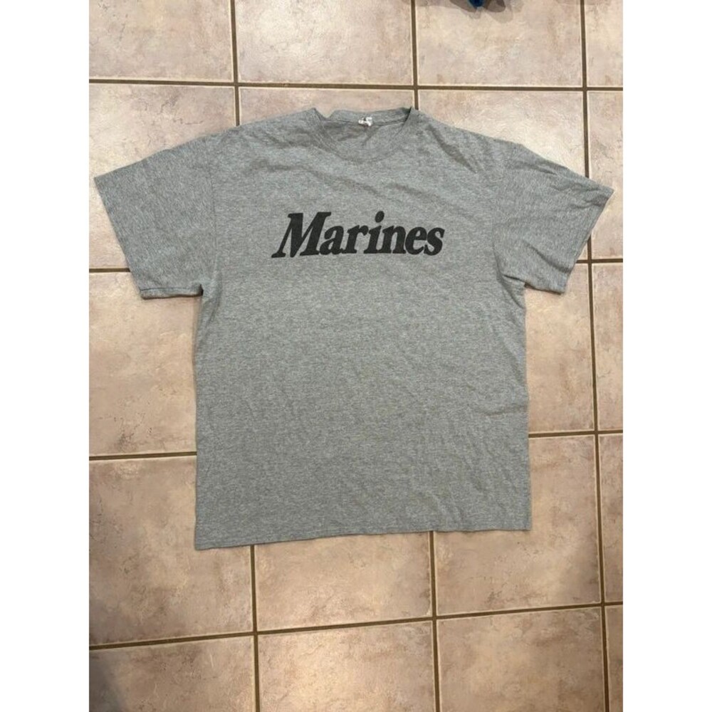 Delta Magnum Weight Marines Graphic Print T-Shirt Gray Men's XL Regular Fit